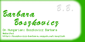 barbara boszkovicz business card